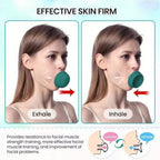 Green Jaw Exerciser,Double Chin Reducer,Facial Yoga for Skin Tighten Firm,Face Exerciser& Jawline Shaper, Jaw Trainer,Facial and Neck Exercise for Women and Men,Double Chin Breathing Exercise Device