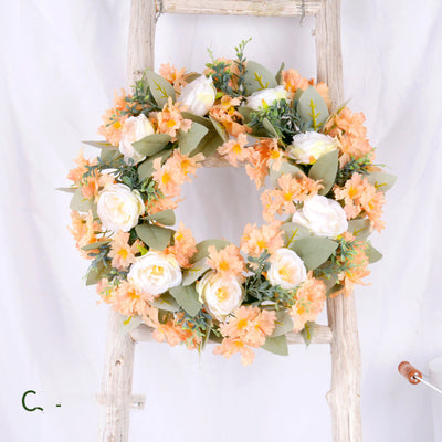 Grass Ring Eucalyptus  Leaves Peony Sun Wreath null