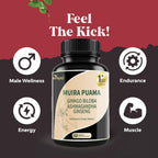 Muira Puama Ginseng Ashwagandha Ginkgo Tribulus Herbal Supplements Unleash Your Potential through Our Pills Dietary Supplements, Help Promote an Active and Healthy Lifestyle 60 Capsules