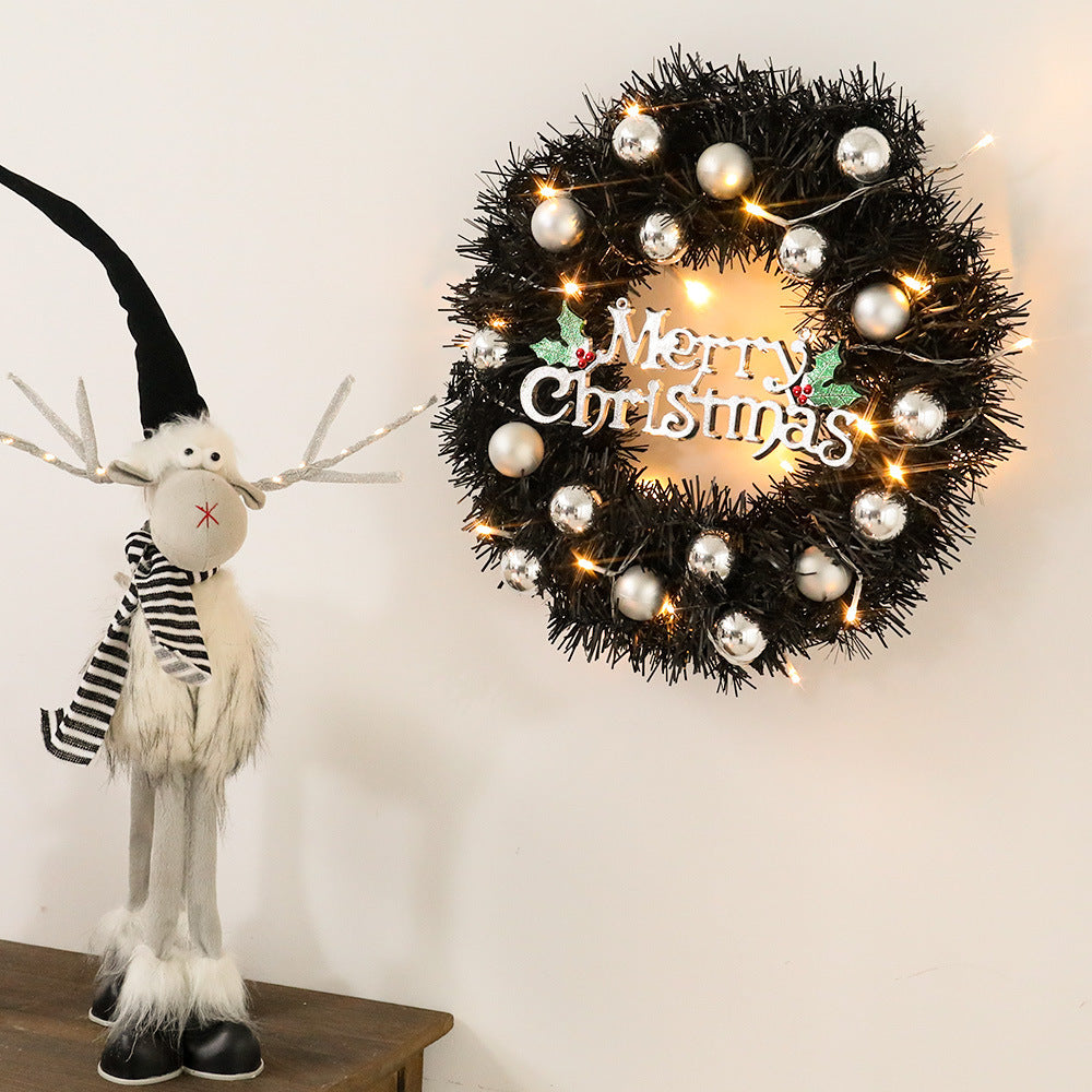 Wreath With Merry Christmas Sign,Artificial Christmas Door Wreath Decorative Shatterproof Hanging Ornament Wreath For Holiday Home Party Decorations null