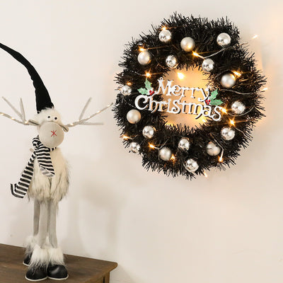 Wreath With Merry Christmas Sign,Artificial Christmas Door Wreath Decorative Shatterproof Hanging Ornament Wreath For Holiday Home Party Decorations null