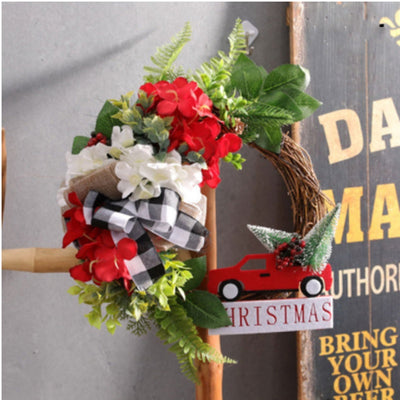 Rattan Circle Simulation Christmas Wreath Door Hanging Wreath Pendant null