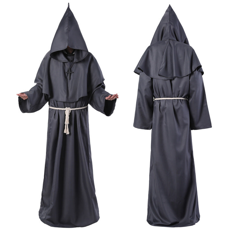 Halloween Costume Medieval Friar Wizard Costume null