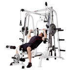 Pro Smith Cage Workout Machine Total Body Training Gym System, White
