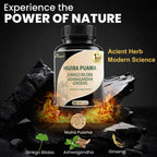 Muira Puama Ginseng Ashwagandha Ginkgo Tribulus Herbal Supplements Unleash Your Potential through Our Pills Dietary Supplements, Help Promote an Active and Healthy Lifestyle 60 Capsules