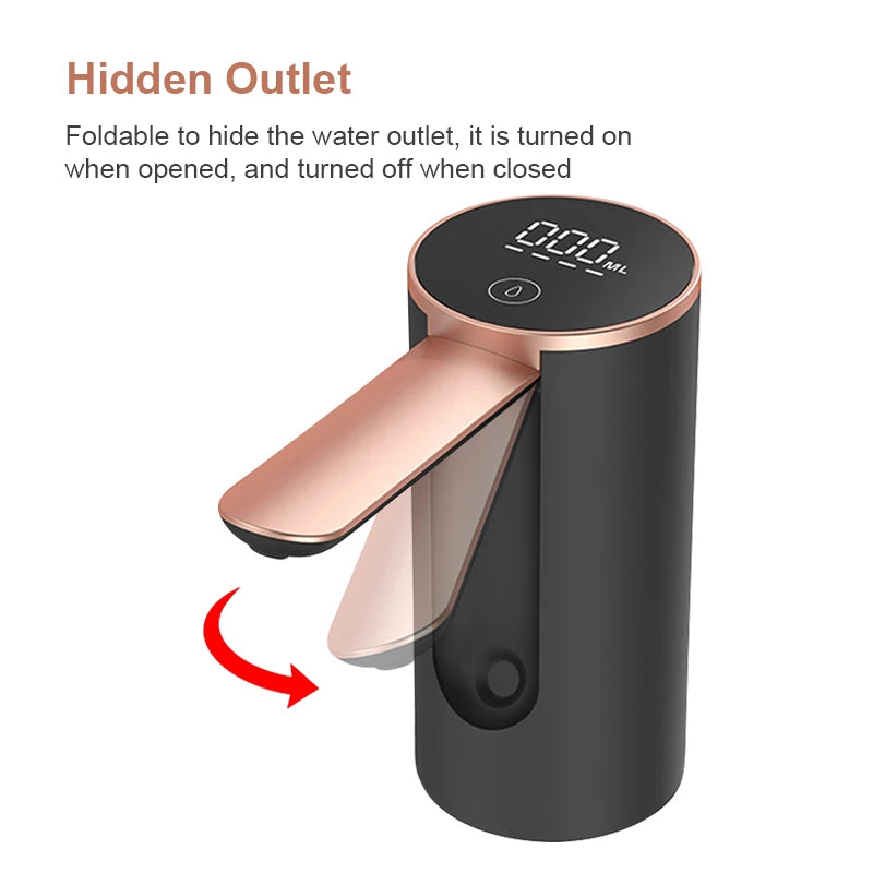 Electric Water Pump Water Dispenser Household Foldable Barreled Water Smart Water Bottle Pump Kitchen Chargeable Suction Device