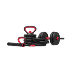 Smartbell Gym, 60 Lbs. 4-In-1 Adjustable Interchangeable Dumbbell, Barbell, and Kettlebell Weight Set, Black